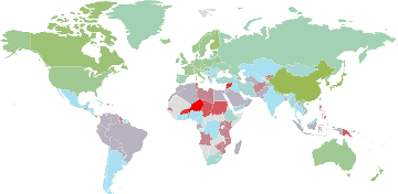Répartition du QI sur la carte du monde