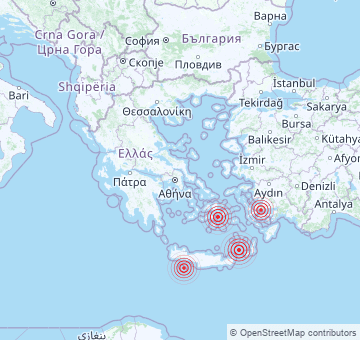 Récents tremblements de terre en Grèce
