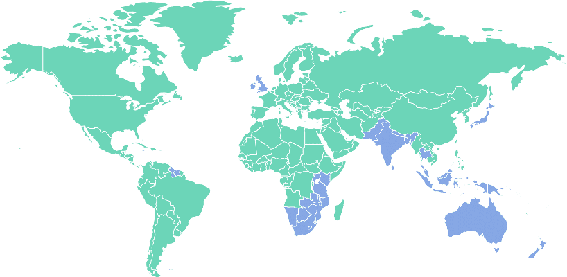 Tous Les Pays Avec Conduite Gauche