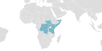 Carte mondiale des pays membres : Communauté d'Afrique de l'Est