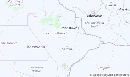 Carte de Botswana Central