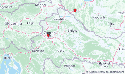 Carte de Croatie centrale