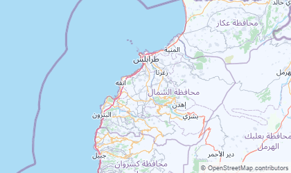 Carte de Liban-Nord