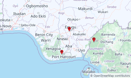 Carte de Nigeria Sud-Est