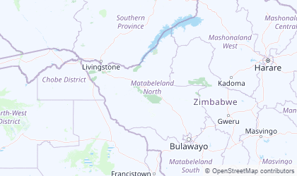 Carte de Matabeleland Nord