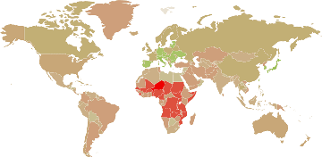 Âge moyen par pays