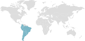 Carte mondiale des pays membres : Communauté andine