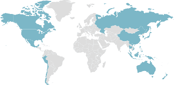 Carte mondiale des pays membres : APEC - Communauté économique de l'Asie-Pacifique