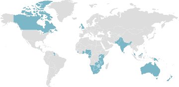 Carte mondiale des pays membres : Commonwealth des nations