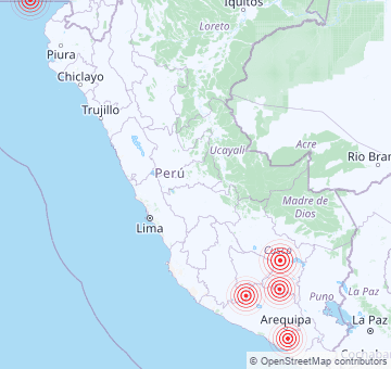 Récents tremblements de terre au Pérou