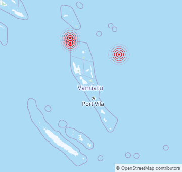 Récents tremblements de terre à Vanuatu
