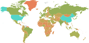 Mapa de países por producto interior bruto