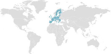 Carte mondiale des pays membres : Union européenne