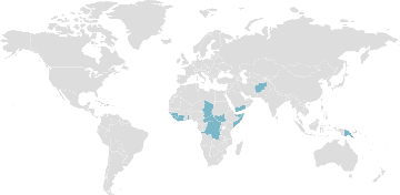 Carte mondiale des pays membres : États du G7plus