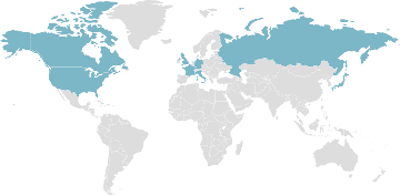 Carte mondiale des pays membres : G8 - Groupe des Huit