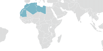 Carte mondiale des pays membres : Maghreb