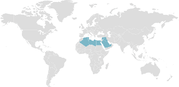 Carte mondiale des pays membres : OPAEP - Organisation des pays arabes exportateurs de pétrole
