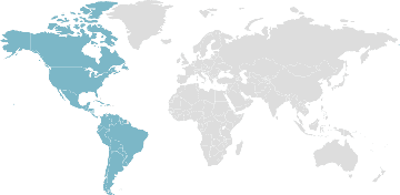 Carte mondiale des pays membres : OEA - Organisation des États américains