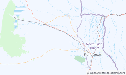 Carte de Botswana Nord-Est