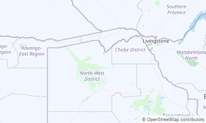 Carte de Botswana Nord-Ouest