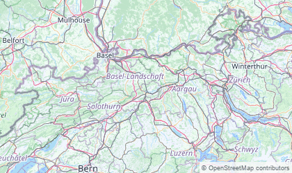 Carte de Suisse Nord-Ouest