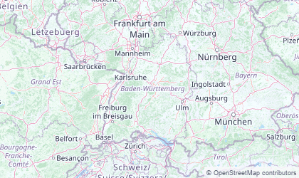 Carte de Bade-Wurtemberg