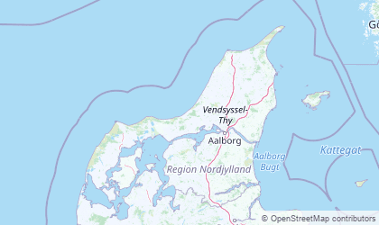 Carte de Nord du Jutland