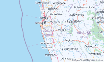 Carte de Sri Lanka Ouest