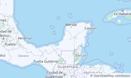 Carte de Péninsule du Yucatan