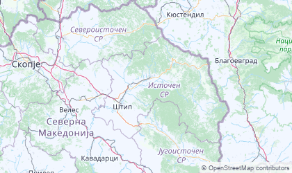 Carte de Macédoine du Nord Est