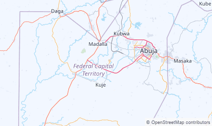 Carte de Territoire de la capitale fédérale d'Abuja