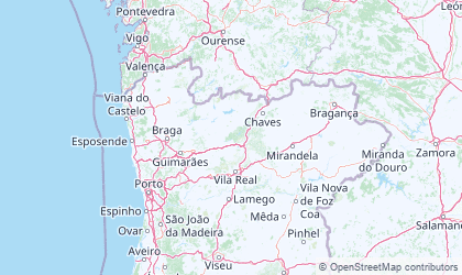 Carte de Portugal Nord