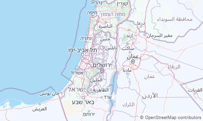 Carte de Cisjordanie