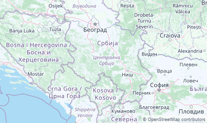 Carte de Serbie centrale