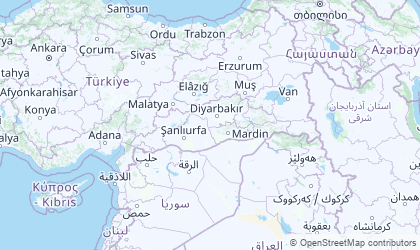 Carte de Anatolie du sud-est