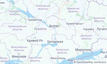 Carte de Dnipropetrovsk