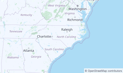 Carte de Caroline du Nord