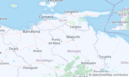 Carte de Venezuela Nord-Est