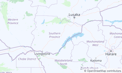 Carte de Zambie Sud
