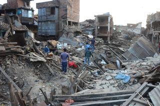 Tremblements de terre en Bhaktpur Kathmandu, Népal