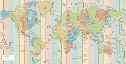 Carte mondiale des fuseaux horaires